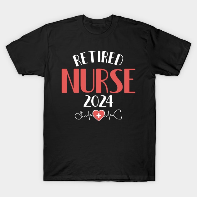 Retired Nurse 2024 Cute Nurse Retirement 2024 T-Shirt by Giftyshoop